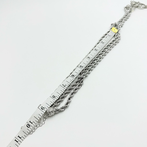 Traci Lynn Chain Long Silver Tone Heavy Chain Necklace Glass/crystal Pendant - Picture 9 of 9